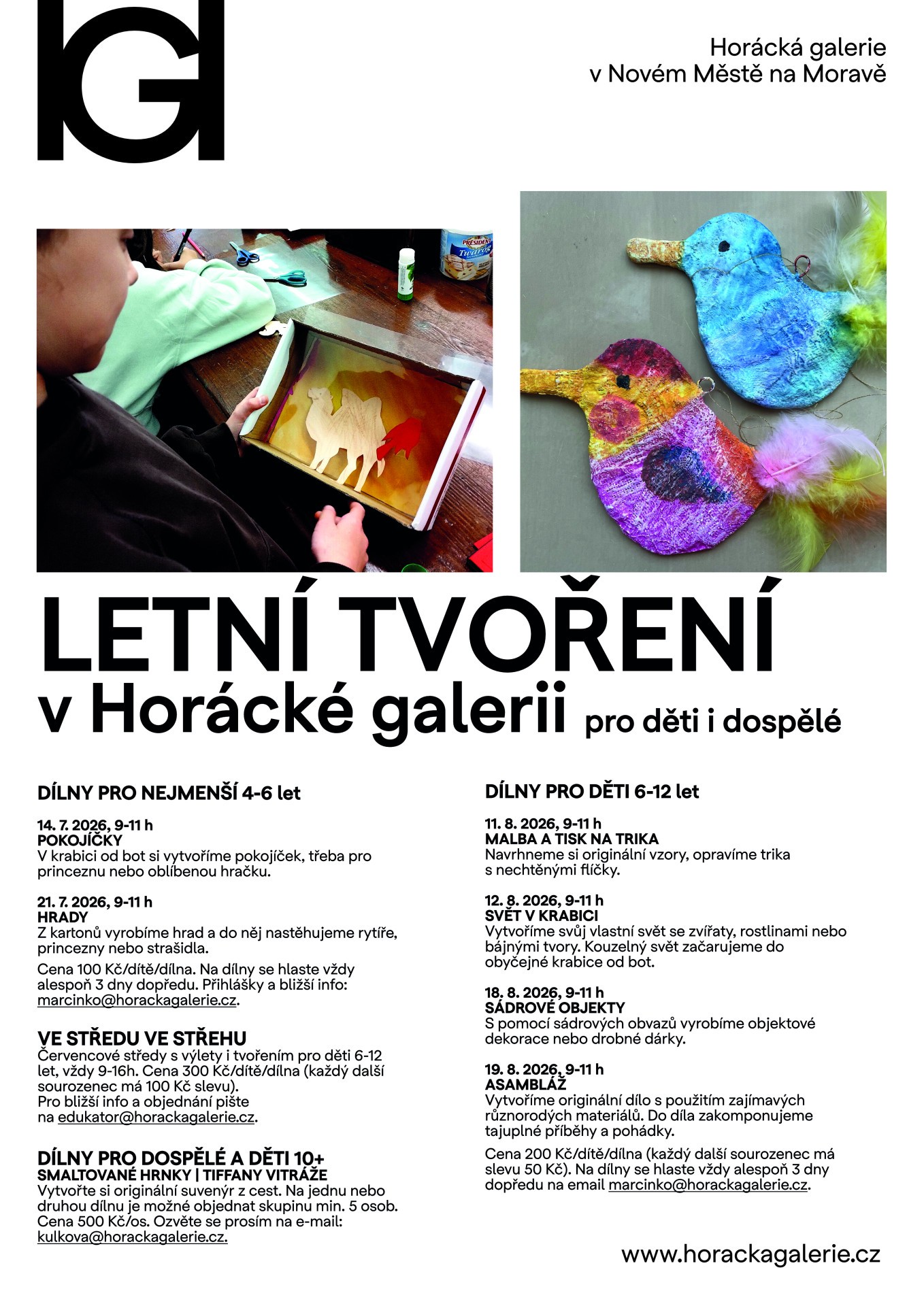 Horácká galerie zve děti na tvořivé dílny - SÁDROVÉ OBJEKTY