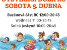 V sobotu 5. dubna bude bazénová část RC v provozu až od 12:00